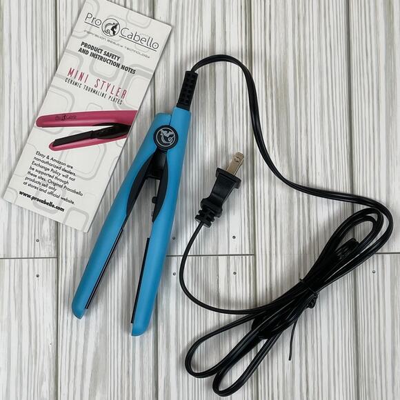 F0076 Pro Cabello Mini Styler Sky Baby Blue, Ceramic Tourmaline Plates - Picture 2 of 3